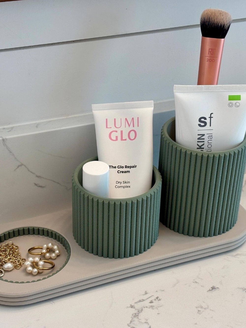 3 Piece Vanity Organizer Set | Bathroom Counter & Makeup Storage